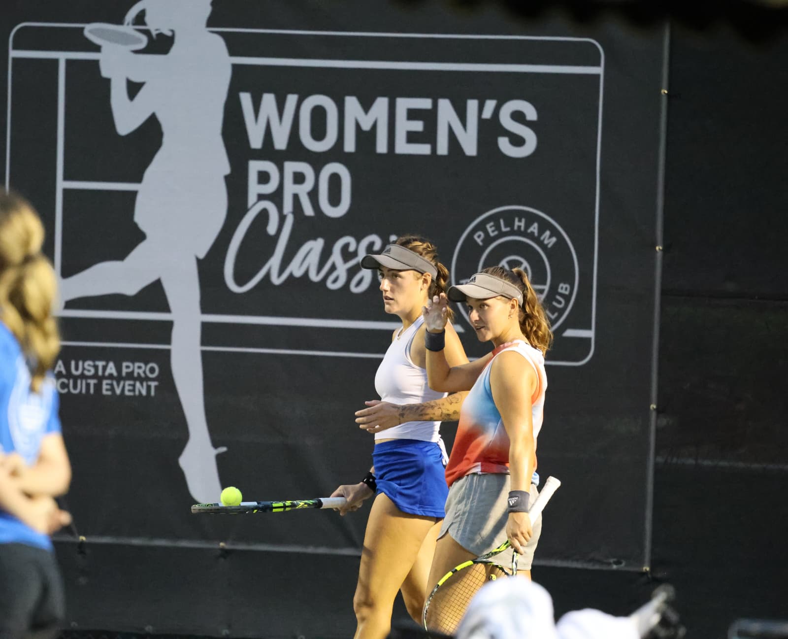Madison Tattini and Anastasia Goncharova posing together on court